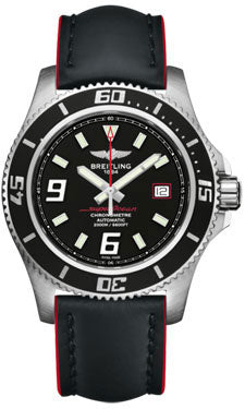 Breitling Superocean 44 A1739102/BA76 Leather Black Red Mens Watch