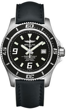 Breitling Superocean 44 A1739102/BA77 Leather Black White Mens Watch