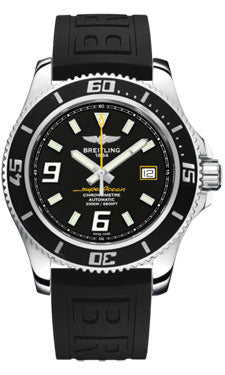 Breitling Superocean 44 Polished Steel A17391A8/BA78 diver Pro Black Tang Mens Watch