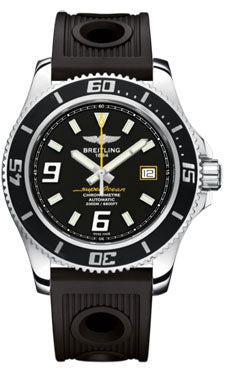 Breitling Superocean 44 Polished Steel A17391A8/BA78 Ocean Racer Black-Folding Mens Watch