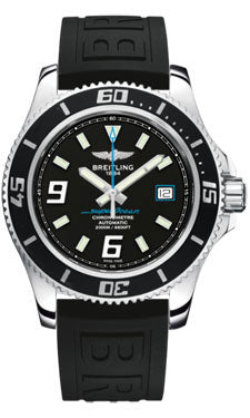 Breitling Superocean 44 Polished Steel A17391A8/BA79 diver Pro iii Black Tang Mens Watch