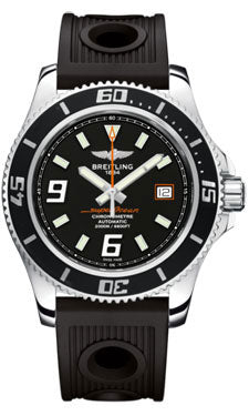 Breitling Superocean 44 Polished Steel A17391A8/BA80 Ocean Racer Black Folding Mens Watch