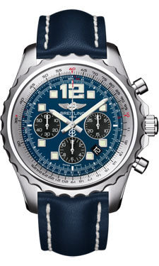 Breitling Chronospace Automatic Leather Strap - Deployant Buckle A2336035/C833-leather-blue-deployant Men's Watch