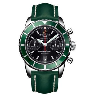 Breitling Superocean Heritage Chronographe 44 Leather Strap A2337036/BB81-leather-green-deployant