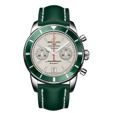 Breitling Superocean Heritage Chronographe 44 Leather Strap A2337036/G753-leather-green-deployant