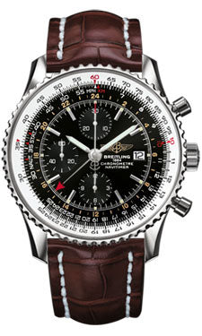 Breitling Navitimer World Stainless Steel - Croco Strap - Deployant A2432212/B726-croco-brown-deployant Men's Watch