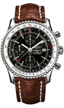 Breitling Navitimer World Stainless Steel - Croco Strap - Deployant A2432212/B726-croco-gold-deployant Men's Watch