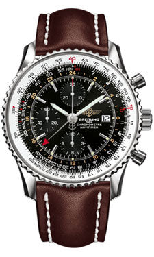 Breitling Navitimer World Stainless Steel - Leather Strap - Deployant A2432212/B726-leather-brown-deployant Men's Watch