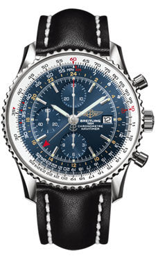 Breitling Navitimer World Stainless Steel - Leather Strap - Deployant A2432212/C561-leather-black-deployant Men's Watch