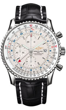 Breitling Navitimer World Stainless Steel - Croco Strap - Deployant A2432212/G571-croco-black-deployant Men's Watch