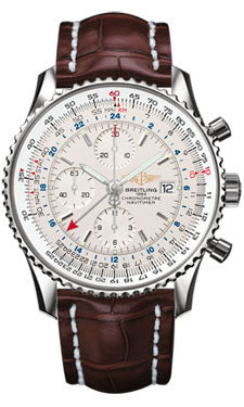 Breitling Navitimer World Stainless Steel - Croco Strap - Deployant A2432212/G571-croco-brown-deployant Men's Watch