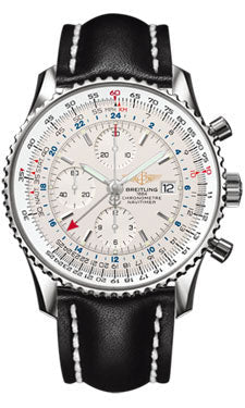 Breitling Navitimer World Stainless Steel - Leather Strap - Tang A2432212/G571-leather-black-tang Men's Watch