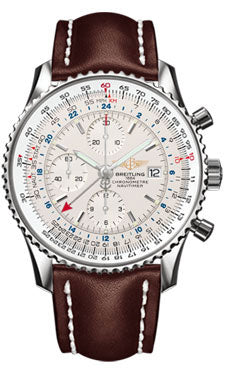 Breitling Navitimer World Stainless Steel - Leather Strap - Deployant A2432212/G571-leather-brown-deployant Men's Watch