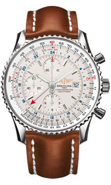 Breitling Navitimer World Stainless Steel - Leather Strap - Deployant A2432212/G571-leather-gold-deployant Men's Watch