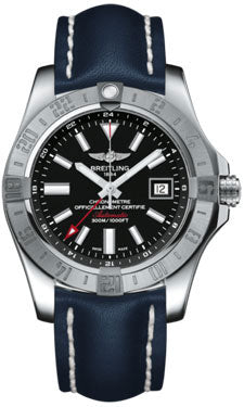 Breitling Avenger II GMT A3239011/BC35 Blue Leather Tang Mens Watch