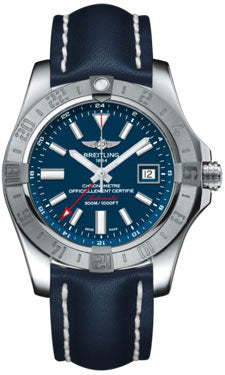 Breitling Avenger II GMT A3239011/C872 Blue Leather Tang Mens Watch