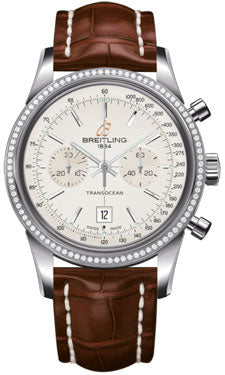 Breitling Transocean Dia Bezel 38 Stainless Steel A4131053/G757 Croco Deployant Mens Watch