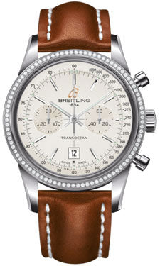 Breitling Transocean Dia Bezel 38 Stainless Steel A4131053/G757 Leather Tang Mens Watch