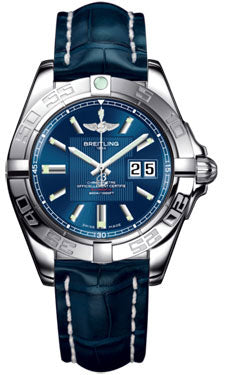 Breitling Galactic 41 Stainless Steel A49350L2/C806 Croco-Blue-Deployant Men's Watch