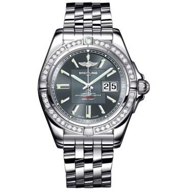 Breitling Galactic 41 Stainless Steel - Diamond Bezel A49350LA/F549-pilot-steel