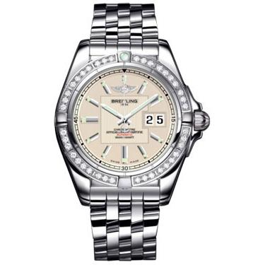 Breitling Galactic 41 Stainless Steel - Diamond Bezel A49350LA/G699-pilot-steel