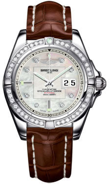 Breitling Galactic 41 Stainless Steel- Dia Bezel A49350LA/A702 Croco-Gold-Deployant Men's Watch