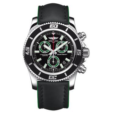 Breitling Superocean Chronograph M2000 Superocean Leather Strap A73310A8/BB75-superocean-leather-black-and-green-tang