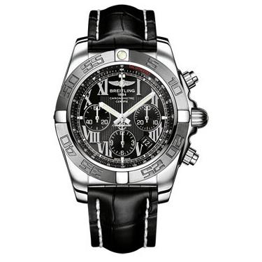 Breitling Chronomat B01 Stainless Steel Satin Bezel AB011011/B956-croco-black-deployant