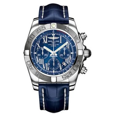 Breitling Chronomat B01 Stainless Steel Satin Bezel AB011011/C783-croco-blue-tang