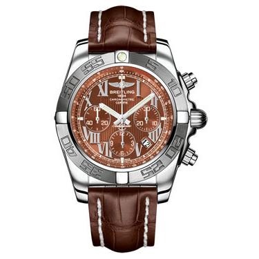 Breitling Chronomat B01 Stainless Steel Satin Bezel AB011011/Q566-croco-brown-deployant