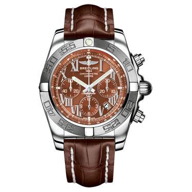 Breitling Chronomat B01 Stainless Steel Satin Bezel AB011011/Q566-croco-brown-tang