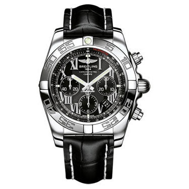 Breitling Chronomat B01 Stainless Steel Polished Bezel AB011012/B956-croco-black-deployant