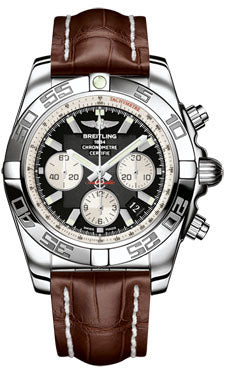 Breitling Chronomat 44 Steel Polished Bezel - Croco Strap - Tang AB011012/B967-croco-brown-tang Men's Watch