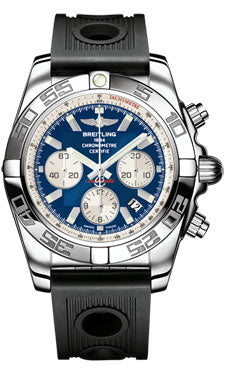 Breitling Chronomat 44 Steel Polished Bezel - Ocean Racer Strap - Deployant AB011012/C788-ocean-racer-black-deployant Men's Watch