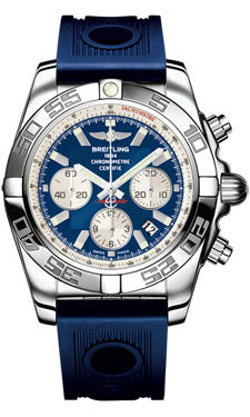 Breitling Chronomat 44 Steel Polished Bezel - Ocean Racer Strap - Deployant AB011012/C788-ocean-racer-blue-deployant Men's Watch