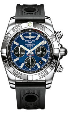 Breitling Chronomat 44 Steel Polished Bezel - Ocean Racer Strap - Deployant AB011012/C789-ocean-racer-black-deployant Men's Watch