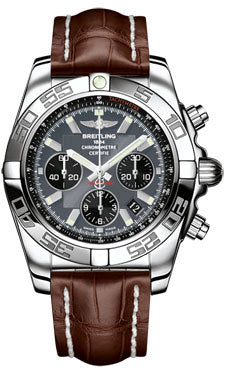 Breitling Chronomat 44 Steel Polished Bezel - Croco Strap - Tang AB011012/F546-croco-brown-tang Men's Watch