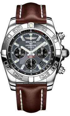 Breitling Chronomat 44 Steel Polished Bezel - Leather Strap - Deployant AB011012/F546-leather-brown-deployant Men's Watch