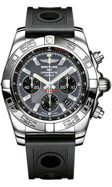 Breitling Chronomat 44 Steel Polished Bezel - Ocean Racer Strap - Deployant AB011012/F546-ocean-racer-black-deployant Men's Watch