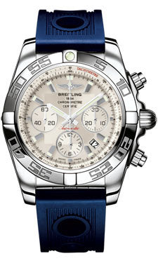 Breitling Chronomat 44 Steel Polished Bezel - Ocean Racer Strap - Deployant AB011012/G684-ocean-racer-blue-deployant Men's Watch