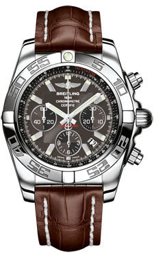 Breitling Chronomat 44 Steel Polished Bezel - Croco Strap - Deployant AB011012/M524-croco-brown-deployant Men's Watch