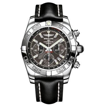 Breitling Chronomat B01 Stainless Steel Polished Bezel AB011012/M524-leather-black-tang