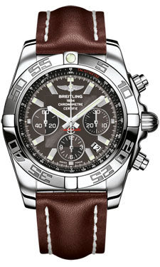 Breitling Chronomat 44 Steel Polished Bezel - Leather Strap - Deployant AB011012/M524-leather-brown-deployant Men's Watch