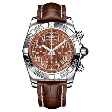 Breitling Chronomat B01 Stainless Steel Polished Bezel AB011012/Q566-croco-brown-deployant