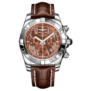 Breitling Chronomat B01 Stainless Steel Polished Bezel AB011012/Q566-croco-brown-tang