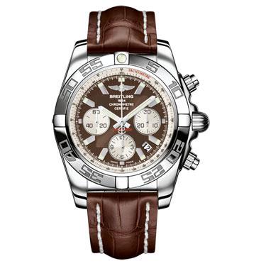 Breitling Chronomat B01 Stainless Steel Polished Bezel AB011012/Q575-croco-brown-deployant