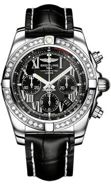 Breitling Chronomat 44 Steel 40 Dia Bezel - Croco Strap - Deployant AB011053/B956-croco-black-deployant Men's Watch