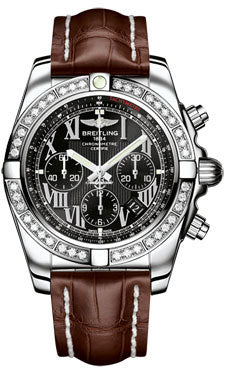 Breitling Chronomat 44 Steel 40 Dia Bezel - Croco Strap - Deployant AB011053/B956-croco-brown-deployant Men's Watch