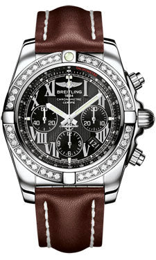 Breitling Chronomat 44 Steel 40 Dia Bezel - Leather Strap - Deployant AB011053/B956-leather-brown-deployant Men's Watch