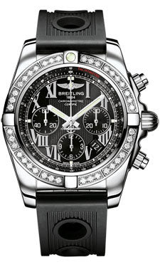 Breitling Chronomat 44 Steel 40 Dia Bezel - Ocean Racer Strap - Deployant AB011053/B956-ocean-racer-black-deployant Men's Watch